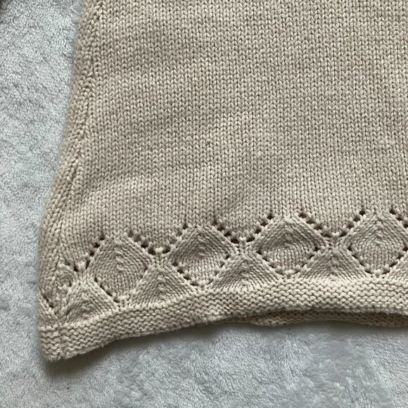 Catherine Malandrino Mini Sweater Baby Dress 12M | Cream Knit w/ Flowers VGUC - Picture 16 of 16